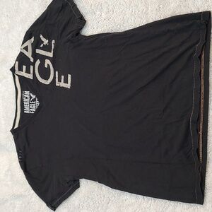 Men's M VTG Tshirt American Eagle Black & Cream